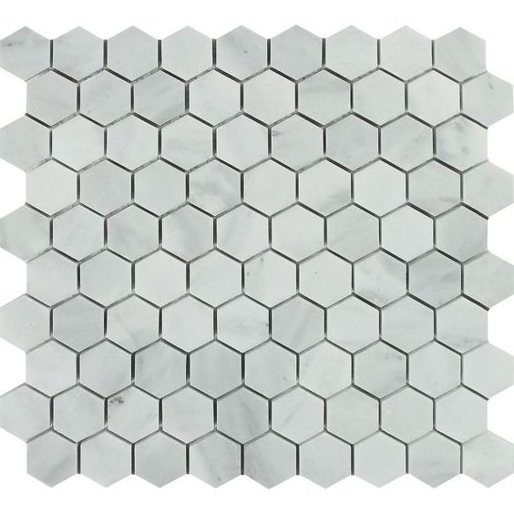 Bianco Venatino (Bianco Mare) Marble Polished 1" Hexagon Mosaic Tile-Marble Mosaic-American Tile Depot