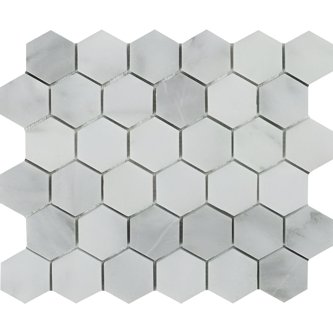 Bianco Venatino (Bianco Mare) Marble Polished 2" Hexagon Mosaic Tile-Marble Mosaic-American Tile Depot