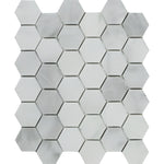 Bianco Venatino (Bianco Mare) Marble Polished 2" Hexagon Mosaic Tile-Marble Mosaic-American Tile Depot