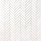 1 X 4 Bianco Dolomite Honed Herringbone Marble Mosaic Tile