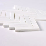 1×4 Bianco Dolomite Polished Herringbone Marble Mosaic Tile