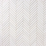 1 X 6 Bianco Dolomite Honed Herringbone Marble Mosaic Tile