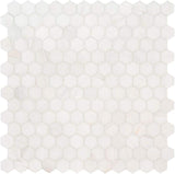 Bianco Dolomite Polished 2" Hexagon Marble Mosaic Tile