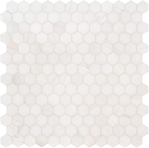 Bianco Dolomite Honed 2" Hexagon Marble Mosaic Tile