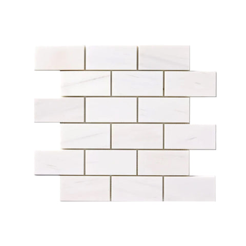 2 X 4 Bianco Dolomite Honed Brick Marble Mosaic Tile