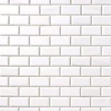 2 X 4 Bianco Dolomite Polished & Beveled Brick Marble Mosaic Tile