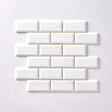 2 X 4 Bianco Dolomite Polished & Beveled Brick Marble Mosaic Tile