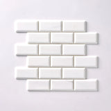 2 X 4 Bianco Dolomite Honed & Beveled Brick Marble Mosaic Tile