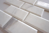 3 X 6 Bianco Dolomite Polished & Beveled Marble Field Tile