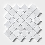Bianco Dolomite Polished 3" Lantern Arabesque Marble Mosaic Tile