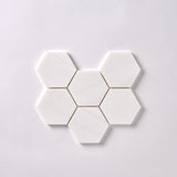 Bianco Dolomite Honed 4" Hexagon Marble Mosaic Tile