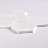 Bianco Dolomite Honed 4" Hexagon Marble Mosaic Tile