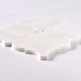 Bianco Dolomite Polished 6" Lantern Arabesque Marble Mosaic Tile