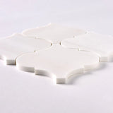 Bianco Dolomite Honed 6" Lantern Arabesque Marble Mosaic Tile