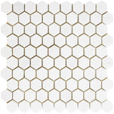 Bianco Dolomite Polished 2" Hexagon Marble Mosaic Tile