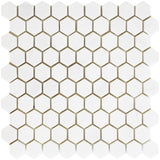Bianco Dolomite Honed 2" Hexagon Marble Mosaic Tile
