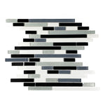 Black & Gray Random Strip Mix Glass Mosaic Tile-Glass Mosaic-American Tile Depot