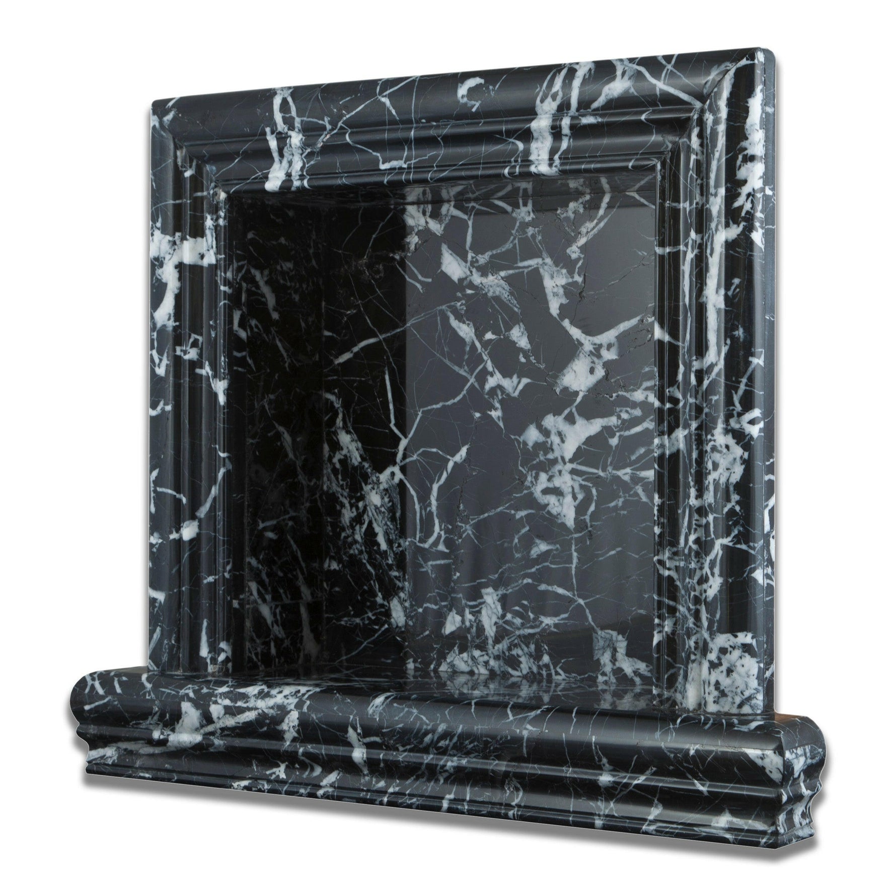 Black Marquina Marble Hand-Made Custom Shampoo Niche / Shelf - SMALL - Polished-Accessories-American Tile Depot