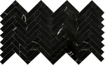 Black Marquina Marble Polished 1 x 4 Herringbone Mosaic Tile-Marble Mosaic-American Tile Depot