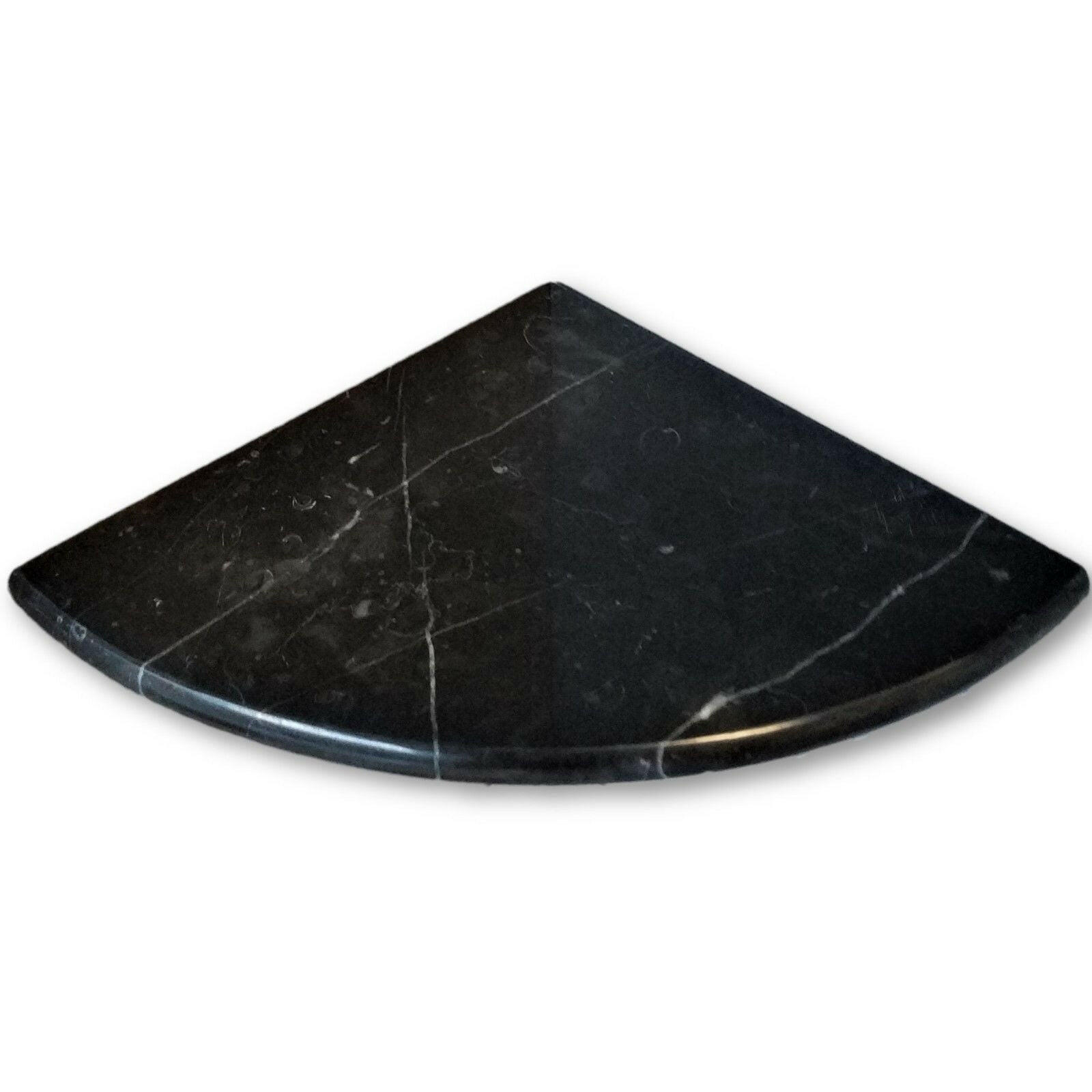 Black Marquina Marble Shower Corner Shelf - Polished-Accessories-American Tile Depot