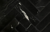 Black Marquina Marble Polished 1.25 x 6 Herringbone Mosaic Tile