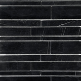 Black Marquina Marble Polished Random Strip Mosaic Tile