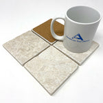 Botticino Beige Marble Handmade Coasters - Set of 4-Marble Coasters-American Tile Depot