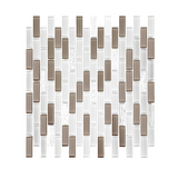 Taupe & White Linear Glass Mosaic Tile