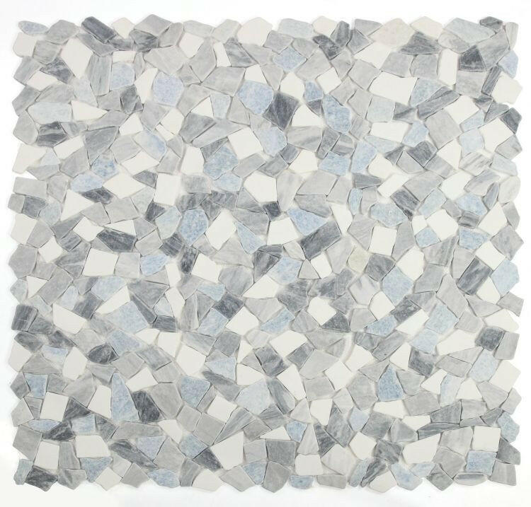 Brook Blue Ocean Honed Pebble Marble Mosaic Tile-Marble Mosaic-American Tile Depot