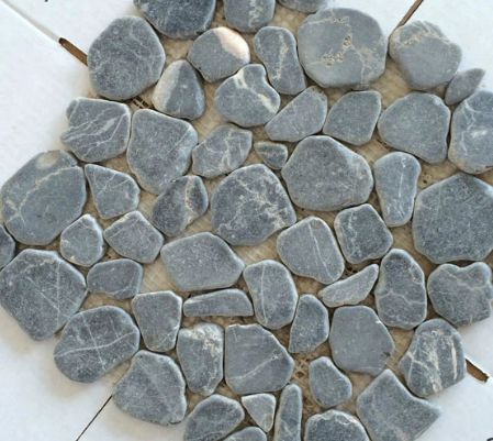 Brook Blue Stone Pebble Marble Mosaic Tile-Marble Mosaic-American Tile Depot