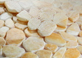 Brook Honey Onyx Pebble Marble Mosaic Tile