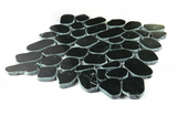 Brook Marquina Polished Pebble Marble Mosaic Tile