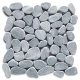 Brook Stormy Grey Pebble Marble Mosaic Tile