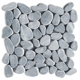 Brook Stormy Grey Pebble Marble Mosaic Tile