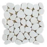 Brook White Pebble Marble Mosaic Tile