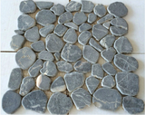 Brook Blue Stone Pebble Marble Mosaic Tile