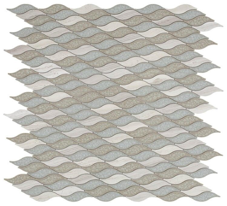 Byzance Blue Wave Mosaic Wall Tile-Mixed Mosaic-American Tile Depot