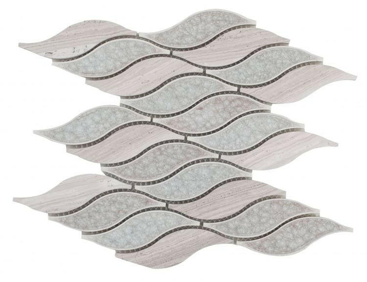 Byzance Bridesmaid Wave Mosaic Wall Tile-Mixed Mosaic-American Tile Depot