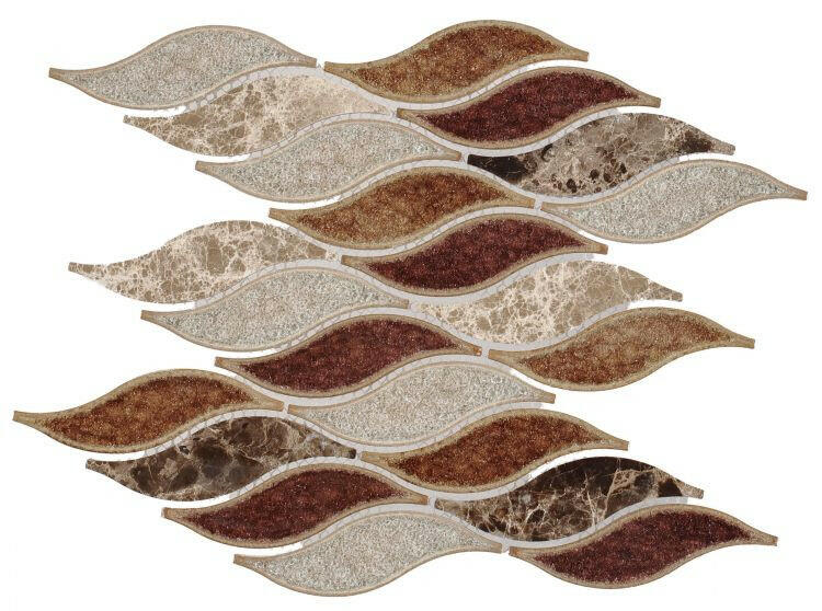 Byzance Princess Wave Mosaic Wall Tile-Mixed Mosaic-American Tile Depot