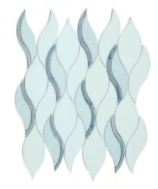 Byzance Sapphire Wave Marble Mosaic Wall Tile-Marble Mosaic-American Tile Depot