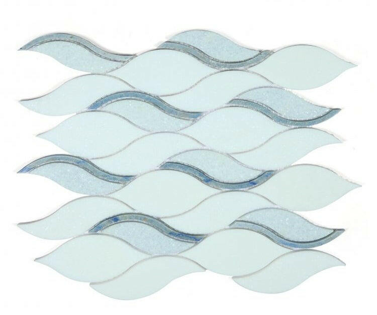 Byzance Sapphire Wave Marble Mosaic Wall Tile-Marble Mosaic-American Tile Depot