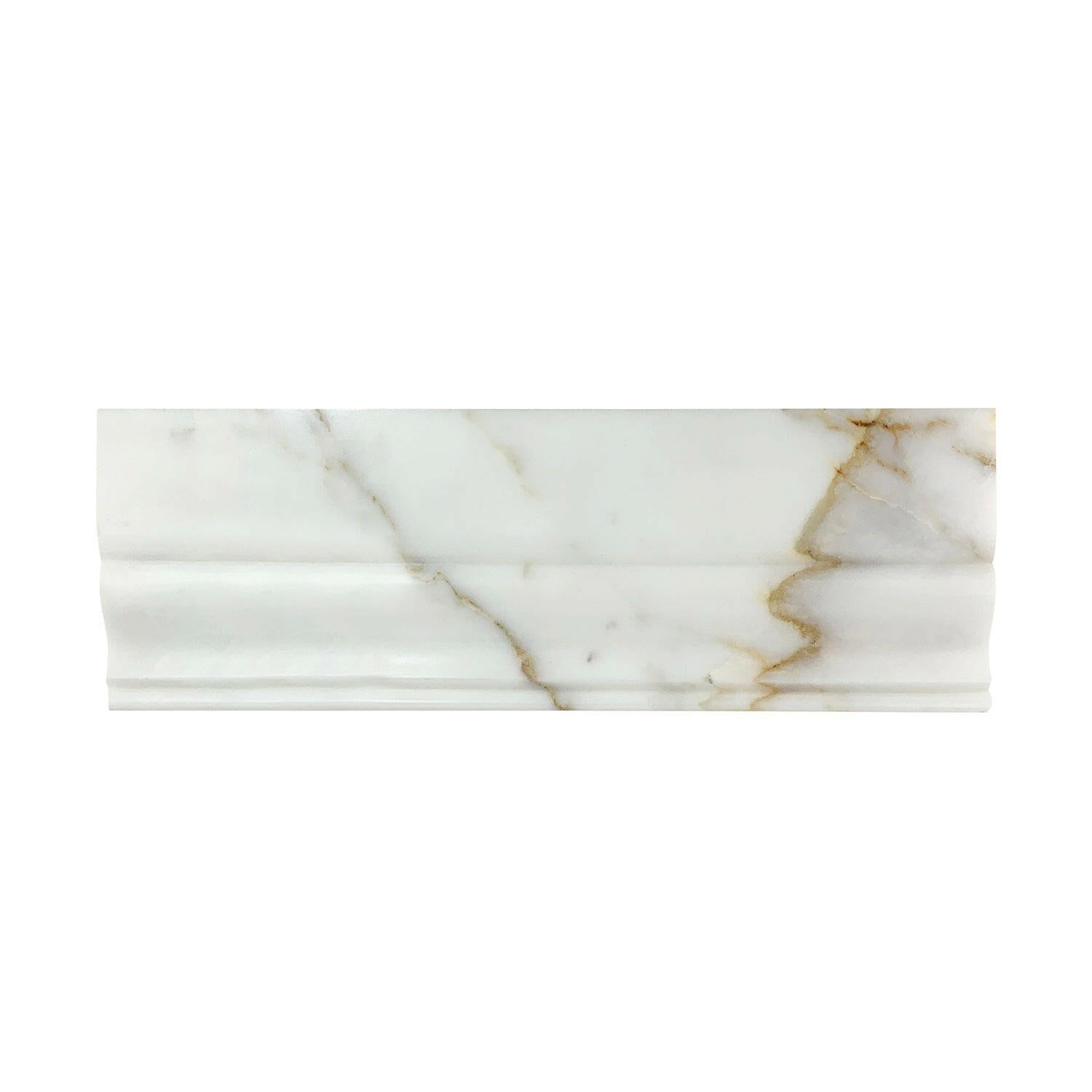 Calacatta Gold Marble 4" Baseboard Trim Molding Polished-Marble Molding/Trim-American Tile Depot