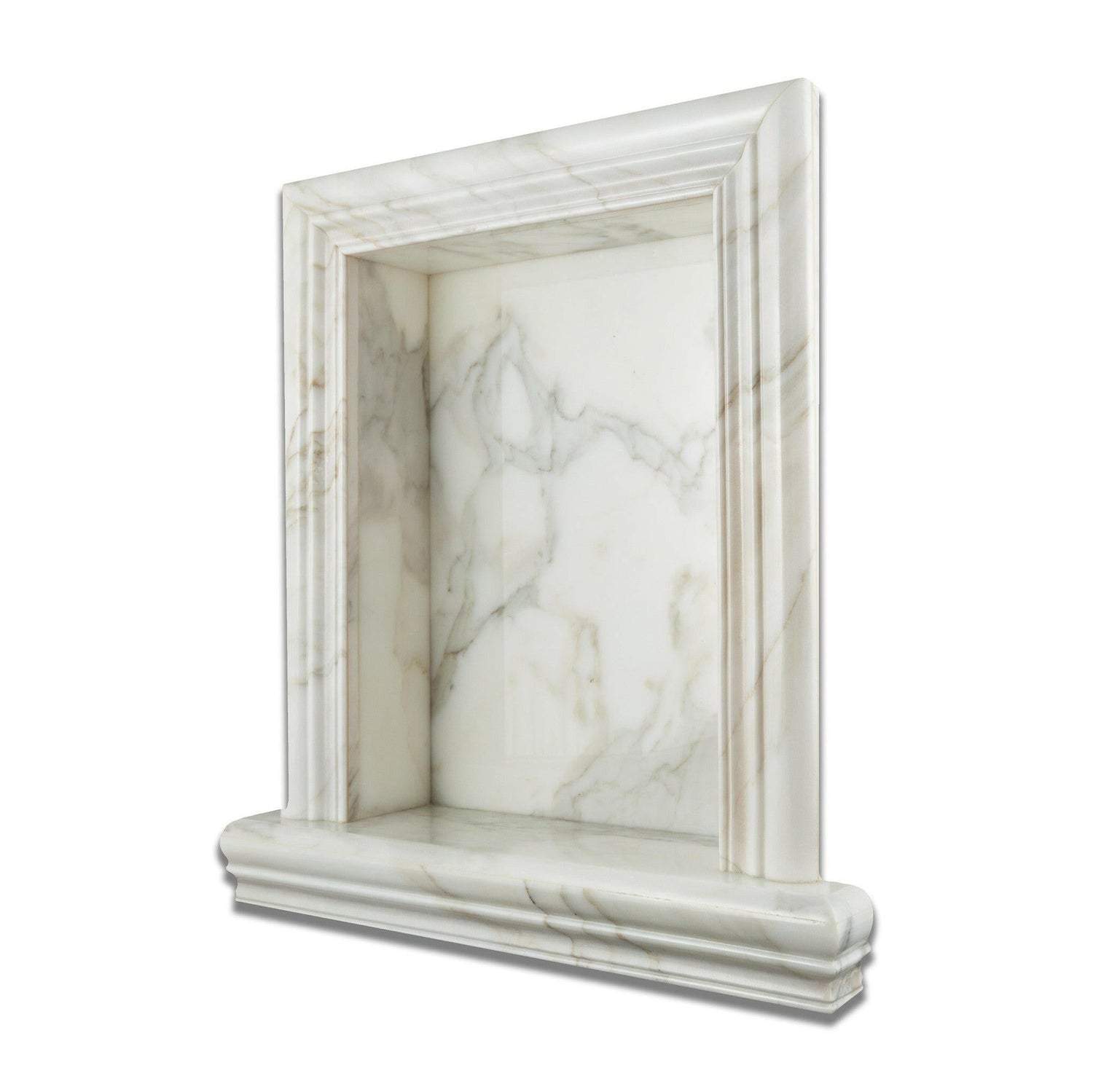 Calacatta Gold Marble Hand-Made Custom Shampoo Niche / Shelf - LARGE - Honed-Accessories-American Tile Depot