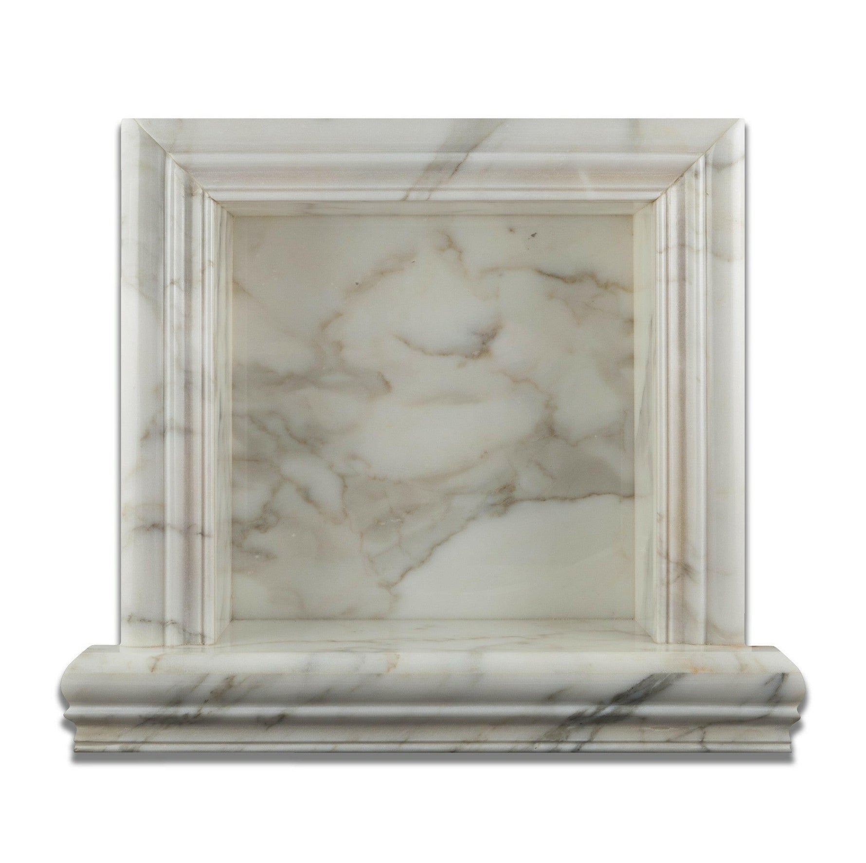 Calacatta Gold Marble Hand-Made Custom Shampoo Niche / Shelf - SMALL - Polished-Accessories-American Tile Depot