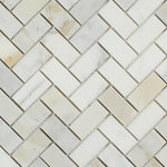 Calacatta Gold Marble Honed 1 x 2 Herringbone Mosaic Tile-Marble Mosaic-American Tile Depot