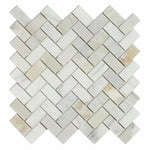 Calacatta Gold Marble Honed 1 x 2 Herringbone Mosaic Tile-Marble Mosaic-American Tile Depot