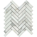 Calacatta Gold Marble Honed 1 x 4 Herringbone Mosaic Tile-Marble Mosaic-American Tile Depot