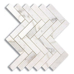 Calacatta Gold Marble Honed 1 x 4 Herringbone Mosaic Tile-Marble Mosaic-American Tile Depot