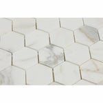 Calacatta Gold Marble Honed 2" Hexagon Mosaic Tile-Marble Mosaic-American Tile Depot