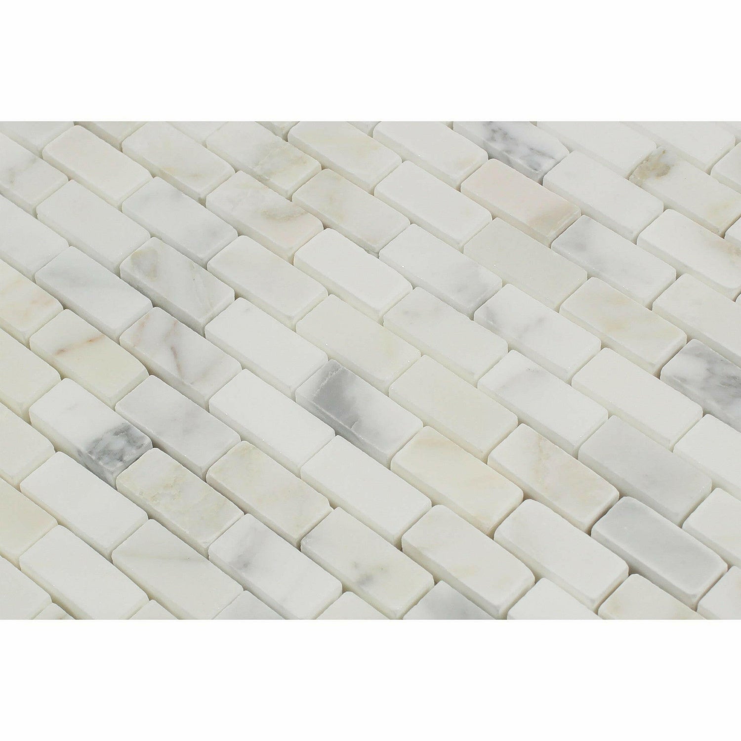 Calacatta Gold Marble Honed Baby Brick Mosaic Tile-Marble Mosaic-American Tile Depot